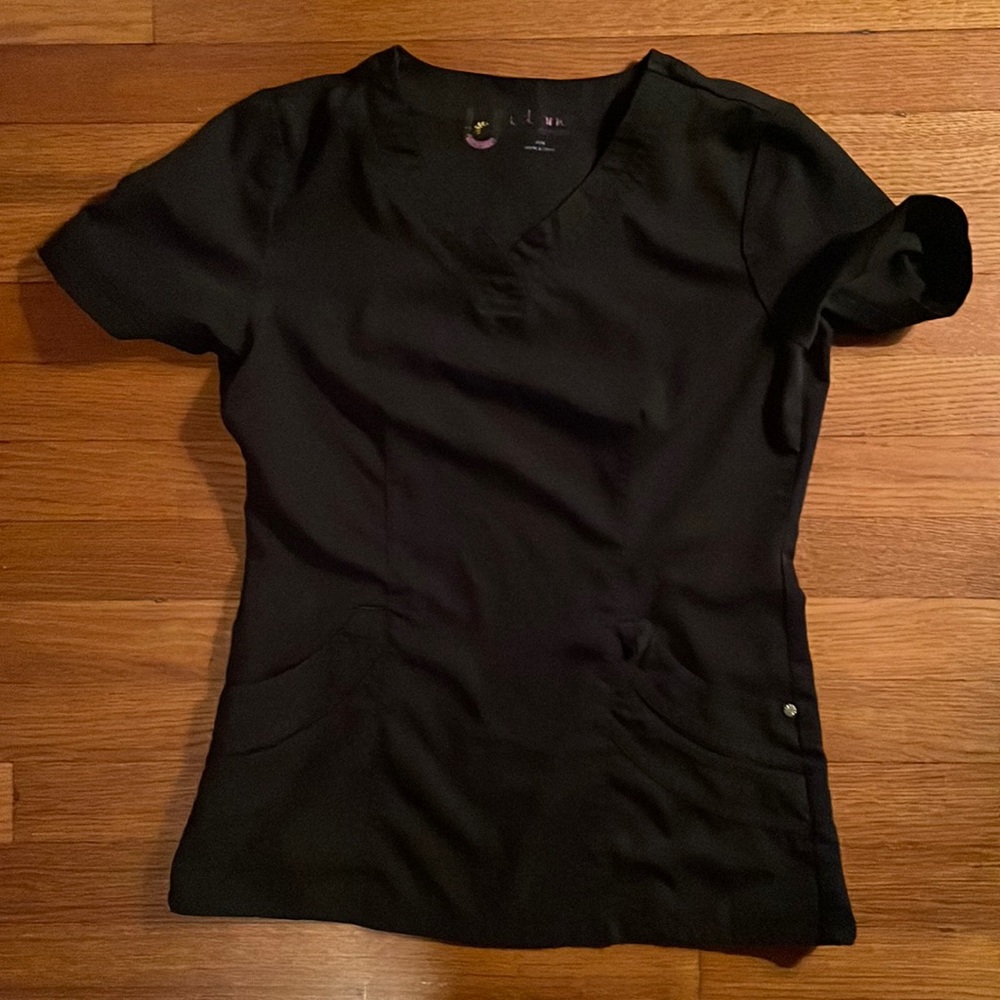 Black urbane ultimate scrub top